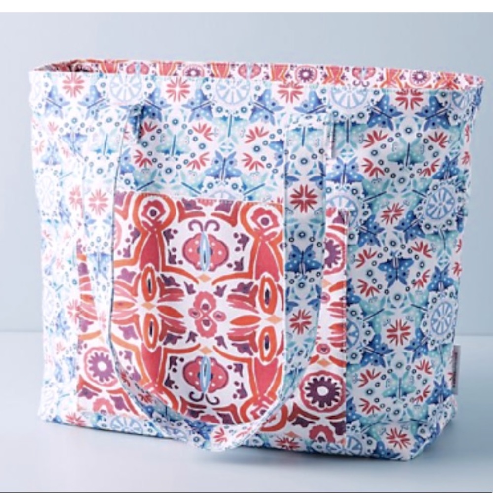 Anthropologie Nesma Large Cooler Shoulder Tote Insulated Bag Butterfly Paisley